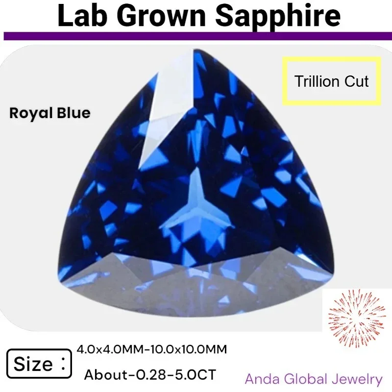 L-Lab Grown Sapphire Royal BlueColor Trillion Cut AAA+Clarity Gems For Jewelry Setting&Custom Design Selectable AGL Certificate
L-Lab Grown Sapphire Royal BlueColor Trillion Cut AAA+Clarity Gems For Jewelry Setting&Custom Design Selectable AGL Certificate