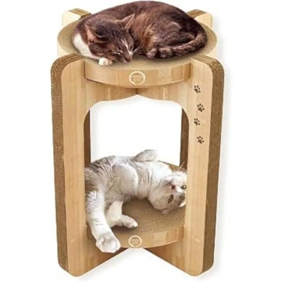 Cat Scratcher Tower for Indoor Cats - Cardboard Scratching Post Lounger in Gray Reversible Design with Extra Comfort Lounge Bed
Cat Scratcher Tower for Indoor Cats - Cardboard Scratching Post Lounger in Gray Reversible Design with Extra Comfort Lounge Bed