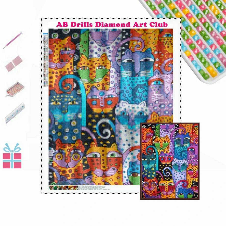 5D DIY AB Drill Diamond Painting Color Animal Lovely Cat Family Embroidery Cross Stitch Rhinestone Picture Home Decor Child Gift
5D DIY AB Drill Diamond Painting Color Animal Lovely Cat Family Embroidery Cross Stitch Rhinestone Picture Home Decor Child Gift