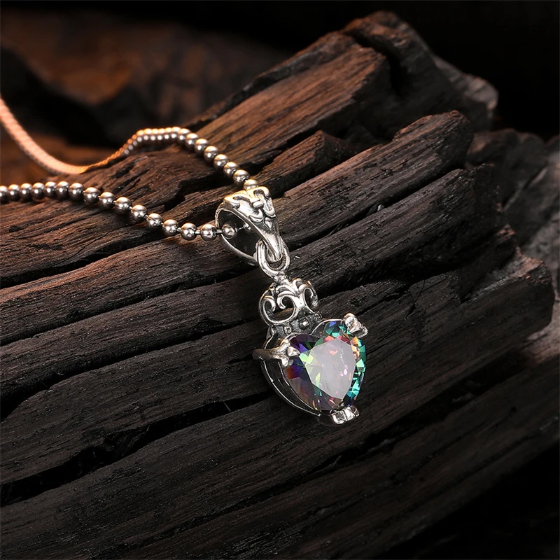 925 Sterling Silver Unique Crown Colorful Zircon Heart Pendant Necklace for Women Punk Rock Hip Hop Choker Party Jewelry Gift
925 Sterling Silver Unique Crown Colorful Zircon Heart Pendant Necklace for Women Punk Rock Hip Hop Choker Party Jewelry Gift