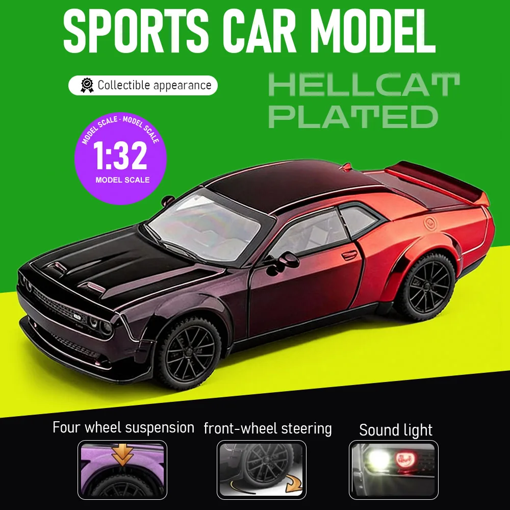 1:32 Hellcat Toy Supercar Models Alloy Diecast Sound Light Doors Opened Pull Back Shock Absorption Family Sports Car Collections
1:32 Hellcat Toy Supercar Models Alloy Diecast Sound Light Doors Opened Pull Back Shock Absorption Family Sports Car Collections
