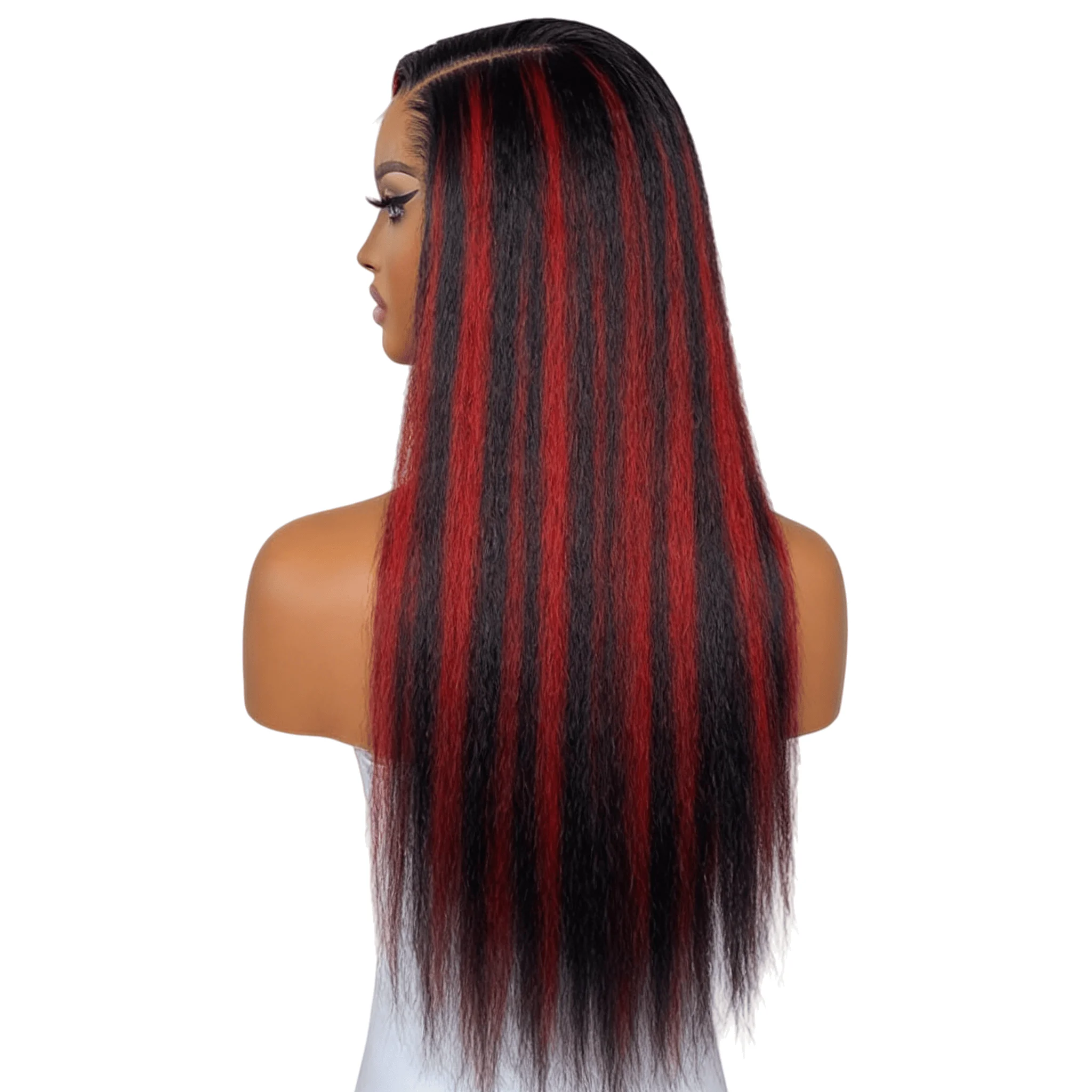 Kinky Straight Highlight Human Hair Wig 13x4 Transparent Lace Front Black with Burgundy Red Streaks Pre Plucked 13x6 Lace Wig
Kinky Straight Highlight Human Hair Wig 13x4 Transparent Lace Front Black with Burgundy Red Streaks Pre Plucked 13x6 Lace Wig