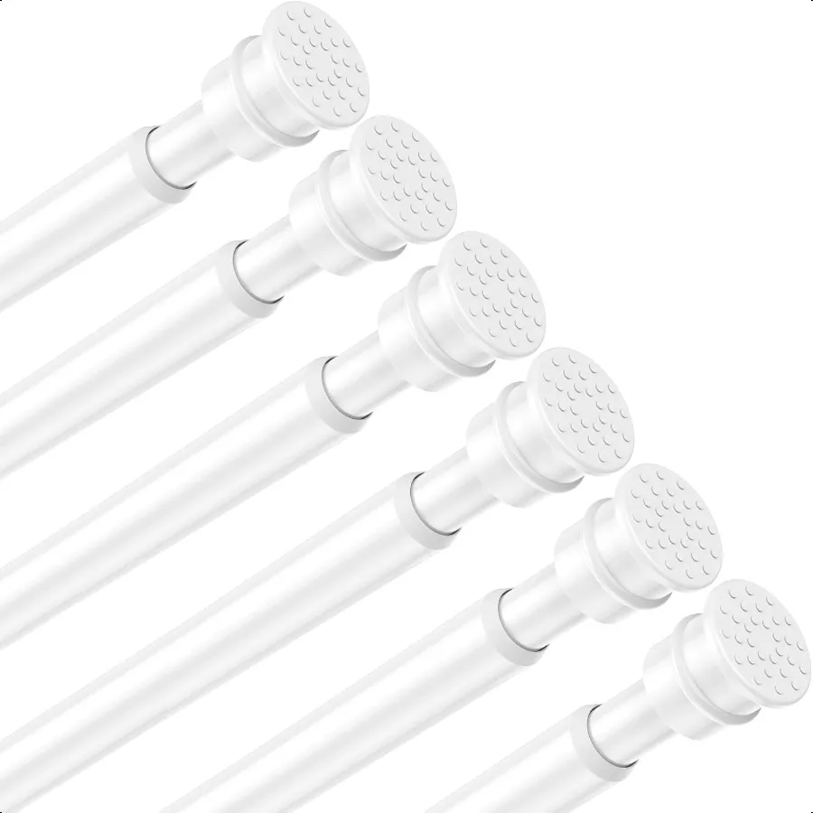 Tension Curtain Rod 26 to 48 Inch Adjustable Tension Rods 6 Pack Expandable Spring Tension Rod White No Drilling for Closet Kit
Tension Curtain Rod 26 to 48 Inch Adjustable Tension Rods 6 Pack Expandable Spring Tension Rod White No Drilling for Closet Kit