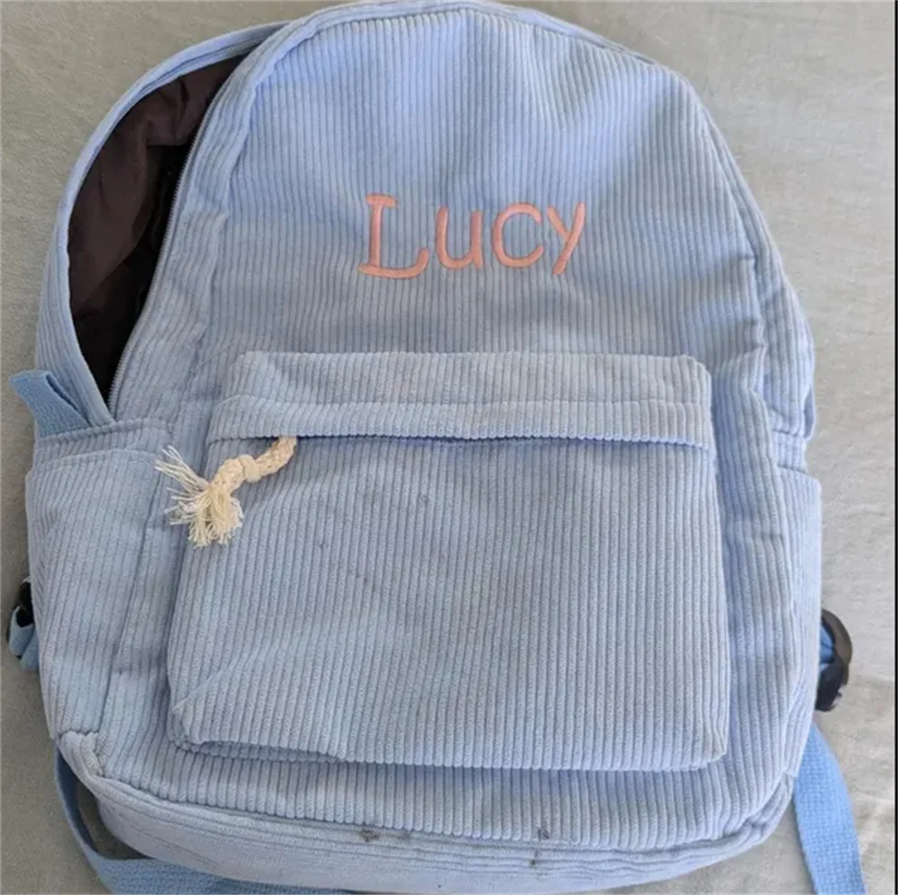 Large Capacity Corduroy Backpack Back to School Personalized Name Backpack,Boys Girls college school bag with Embroidered name
Large Capacity Corduroy Backpack Back to School Personalized Name Backpack,Boys Girls college school bag with Embroidered name