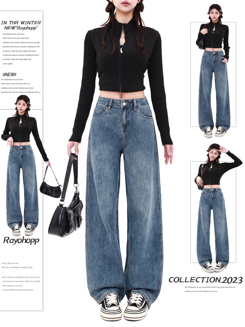 WCFCX STUDIO Retro Hot Girls Straight Blue Jeans Women Autumn New High Waist Pants Simple Basic Slim Wide Leg Jeans
WCFCX STUDIO Retro Hot Girls Straight Blue Jeans Women Autumn New High Waist Pants Simple Basic Slim Wide Leg Jeans