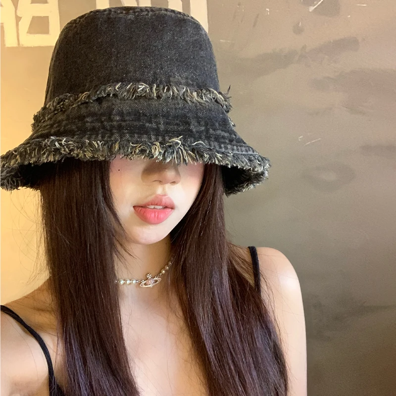 Japanese Washed Rough Edge Denim Bucket Hat Spring and Autumn Street Trend Versatile Sunshade Panama Bob Cap for Men and Women
Japanese Washed Rough Edge Denim Bucket Hat Spring and Autumn Street Trend Versatile Sunshade Panama Bob Cap for Men and Women