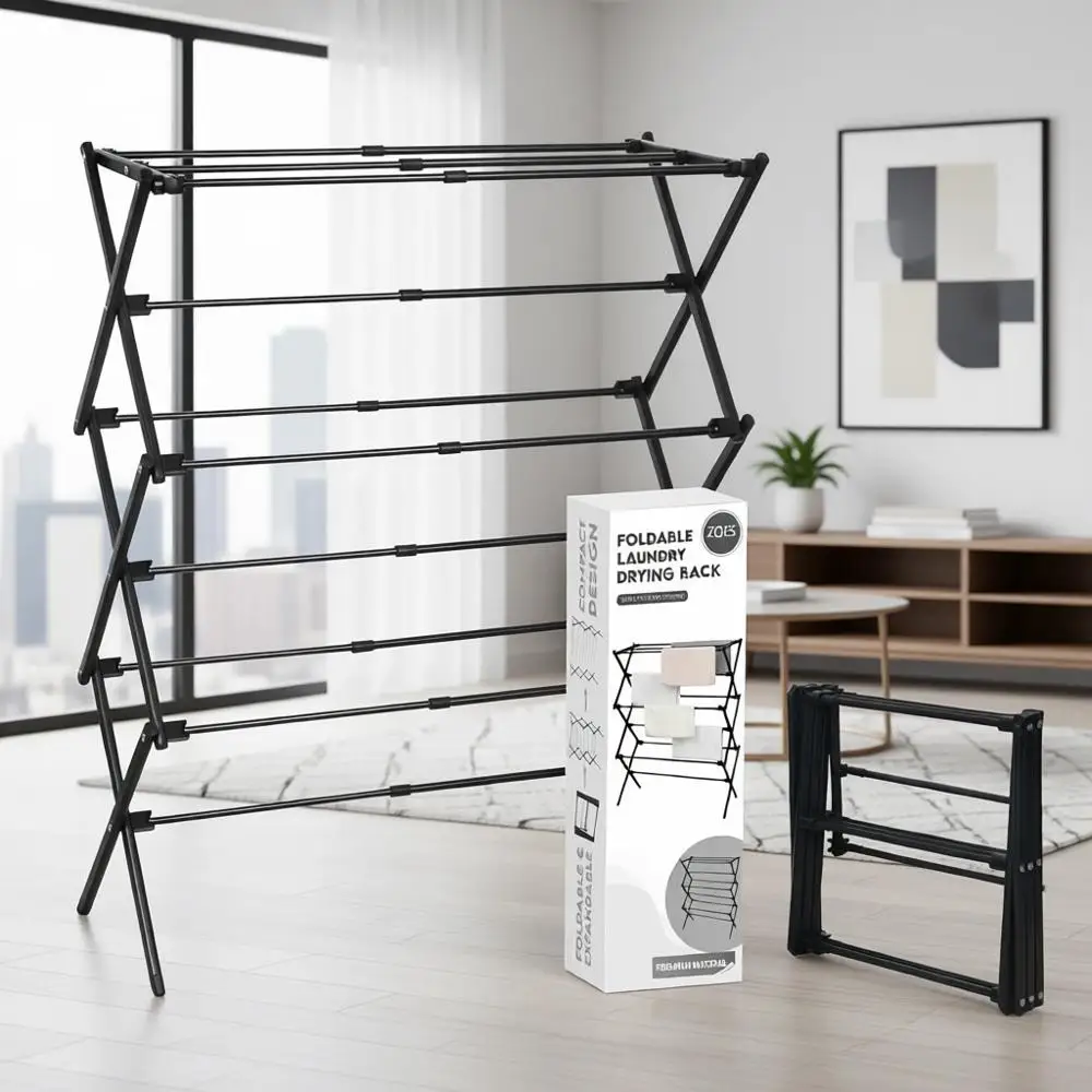 Compact Portable Clothes Drying Rack - Collapsible Laundry Dryer for Indoor or Outdoor Use, Black, 37.5x29x12
Compact Portable Clothes Drying Rack - Collapsible Laundry Dryer for Indoor or Outdoor Use, Black, 37.5x29x12