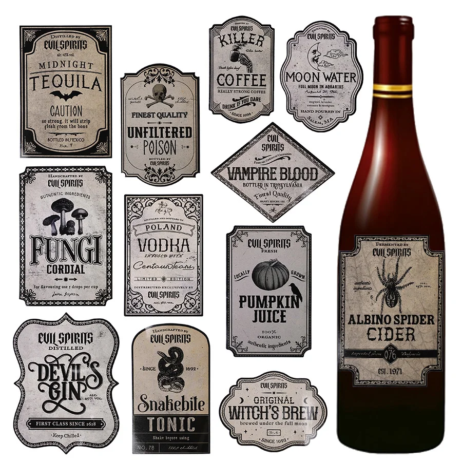 12pcs Halloween Wine Bottle Stickers Bar Beverage Bottle Label 2026 Halloween Birthday Party Decoration Supplies DIY Gifts Tag
12pcs Halloween Wine Bottle Stickers Bar Beverage Bottle Label 2026 Halloween Birthday Party Decoration Supplies DIY Gifts Tag