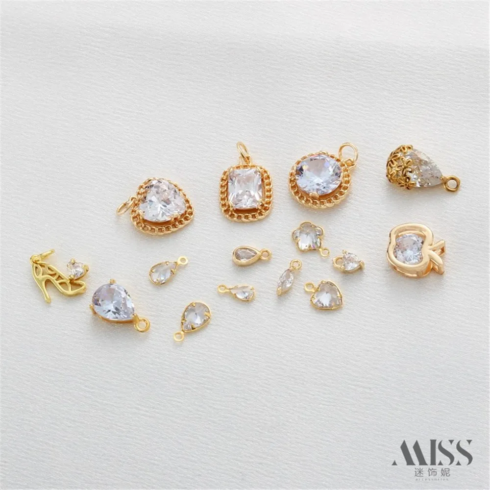 14K Gold Preserved Color Single Set Zircon Heart Love Water Drop Pendant DIY Handmade Bracelet Necklace Hanging Accessories
14K Gold Preserved Color Single Set Zircon Heart Love Water Drop Pendant DIY Handmade Bracelet Necklace Hanging Accessories