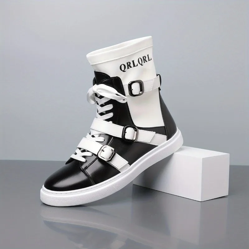Mens Boots Fashion Belt Buckle Designer High Top Boots High Quality Leather Boot British Style Business Casual Dress Boots Botas
Mens Boots Fashion Belt Buckle Designer High Top Boots High Quality Leather Boot British Style Business Casual Dress Boots Botas