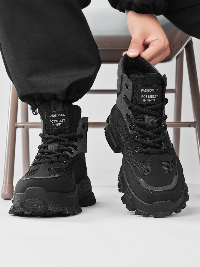Men's Work Boots Outdoor Climbing Anti-slip Wear-resistant Summer Thick Bottom Heightening Black Sports Boots
Men's Work Boots Outdoor Climbing Anti-slip Wear-resistant Summer Thick Bottom Heightening Black Sports Boots