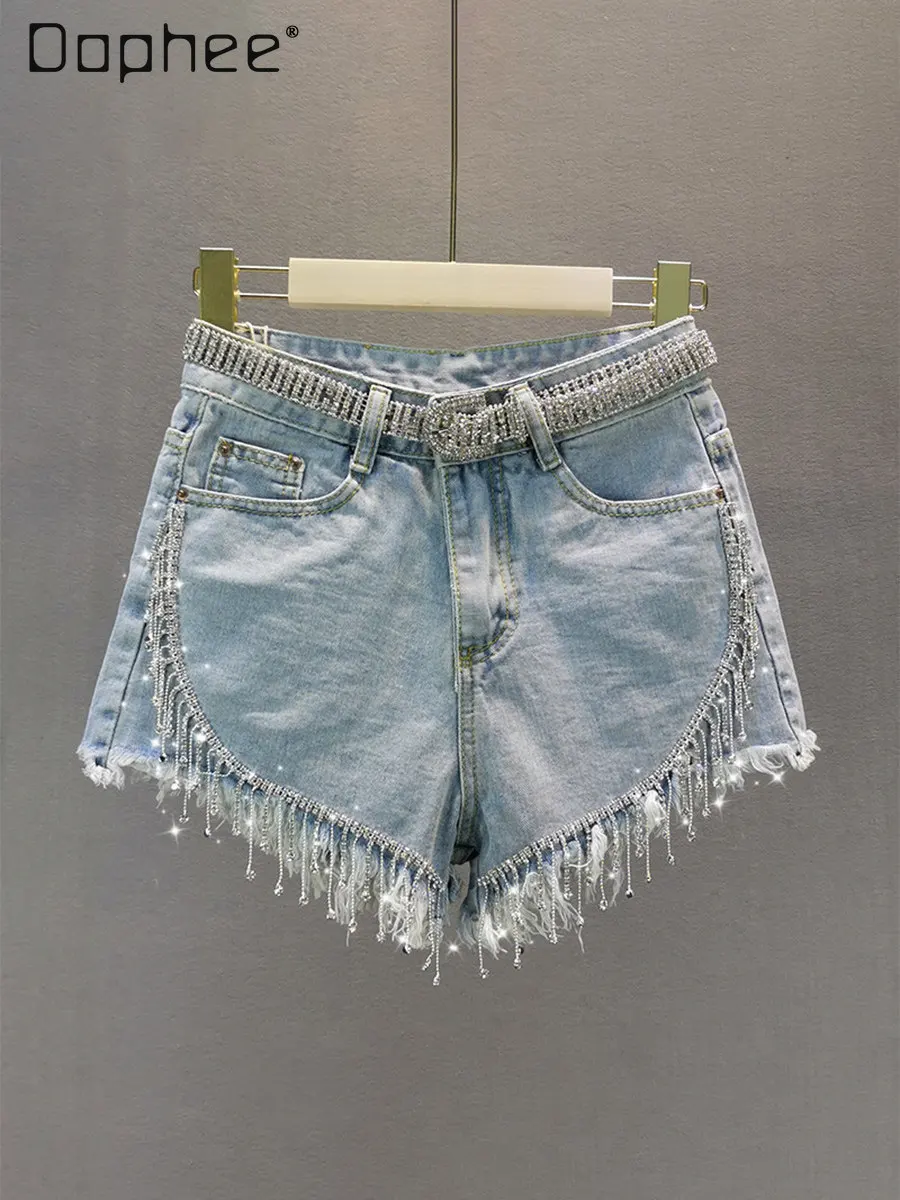 Thin Denim Shorts Women's Tide 2026 Summer New Heavy Industry Rhinestone Fringed Rough Edge Hot Pants Do Not Include Belt
Thin Denim Shorts Women's Tide 2026 Summer New Heavy Industry Rhinestone Fringed Rough Edge Hot Pants Do Not Include Belt
