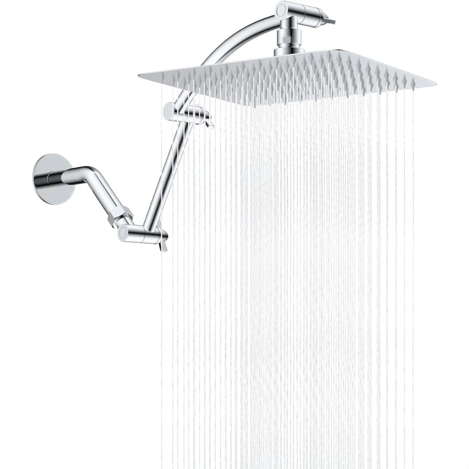 10'' Rain Shower Head with 16'' Extension Arm, High Pressure Rainfall Showerhead, cUPC Certified Solid Brass Adjustable Shower
10'' Rain Shower Head with 16'' Extension Arm, High Pressure Rainfall Showerhead, cUPC Certified Solid Brass Adjustable Shower