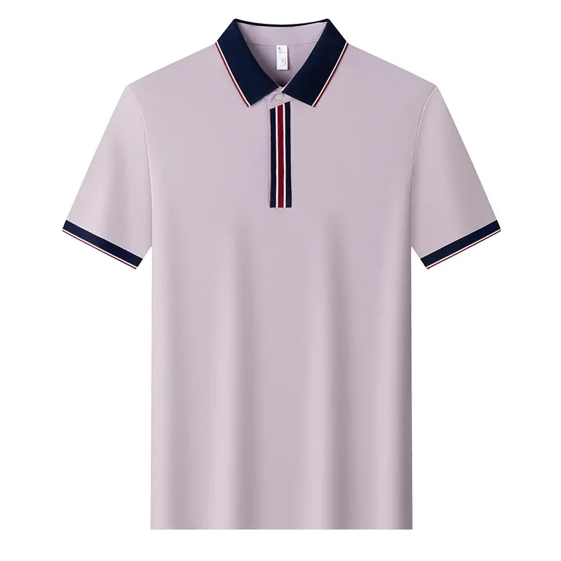 Personality color blocked short sleeve polo shirt men's fashion stripes high-end new casual summer ice silk breathable T-shirt
Personality color blocked short sleeve polo shirt men's fashion stripes high-end new casual summer ice silk breathable T-shirt