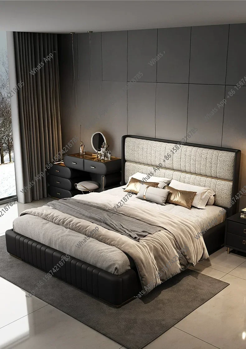 X65 Premium Sense Light Luxury High Backrest Thin Bedside Leather Master Bedroom Big Bed First Layer Cowhide Cotton And Linen Fa
X65 Premium Sense Light Luxury High Backrest Thin Bedside Leather Master Bedroom Big Bed First Layer Cowhide Cotton And Linen Fa