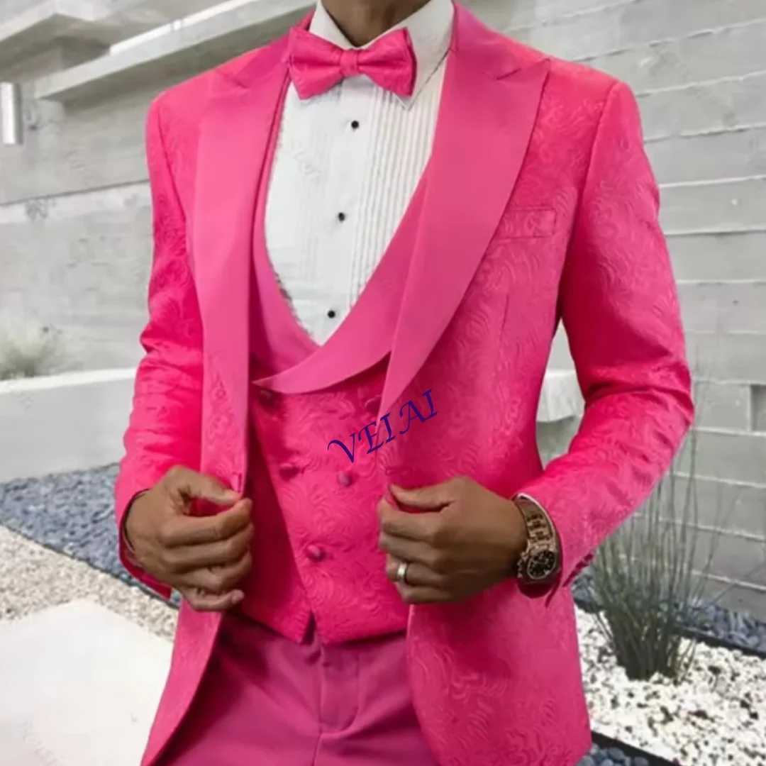 Customized High-End Jacquard Single Breasted Men's Three-Piece Suit Set - Jacket Pants Vest for Party Prom Wedding
Customized High-End Jacquard Single Breasted Men's Three-Piece Suit Set - Jacket Pants Vest for Party Prom Wedding