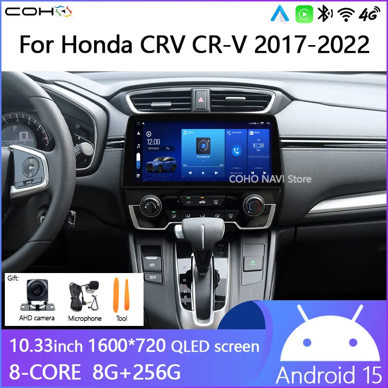 10.33Inch For Honda CRV CR-V 2017-2022 1600*720 Car Multimedia Player Gps Radio Android15 8-Core Carplay 4G+WIFI
10.33Inch For Honda CRV CR-V 2017-2022 1600*720 Car Multimedia Player Gps Radio Android15 8-Core Carplay 4G+WIFI