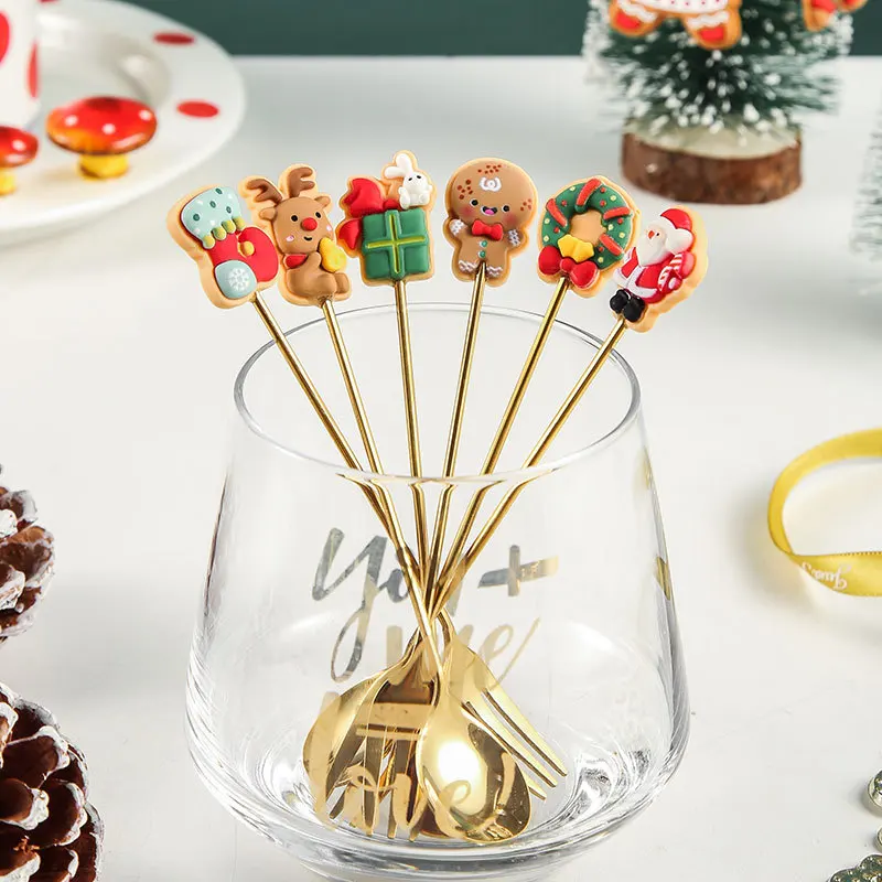 Christmas Series Stainless Steel Dessert Spoon Cartoon Fruit Fork Ice Cream Coffee Spoon Stirring
Christmas Series Stainless Steel Dessert Spoon Cartoon Fruit Fork Ice Cream Coffee Spoon Stirring