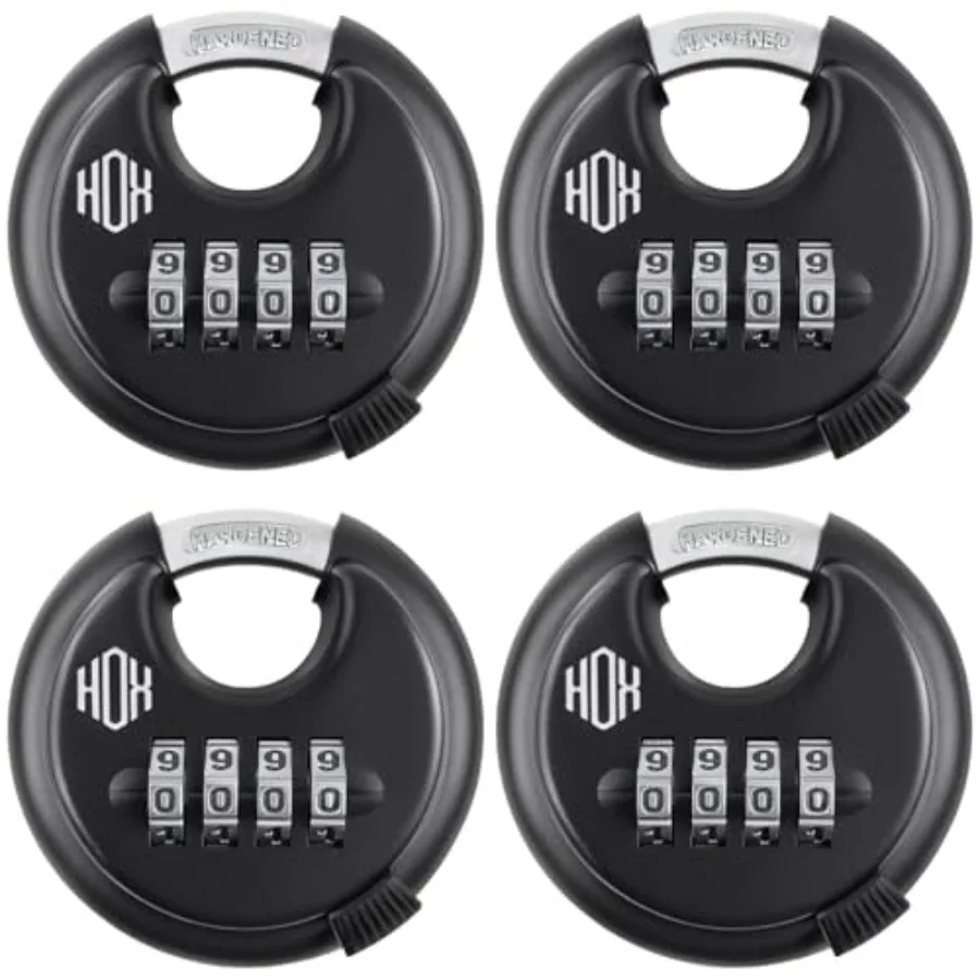 Combination Lock, 4 Digit Disc Padlock with 3/8 Inch Hardened Steel Shackle, 2-3/4 Inch Zinc Alloy Wide Body, Keyless Heavy Dut
Combination Lock, 4 Digit Disc Padlock with 3/8 Inch Hardened Steel Shackle, 2-3/4 Inch Zinc Alloy Wide Body, Keyless Heavy Dut
