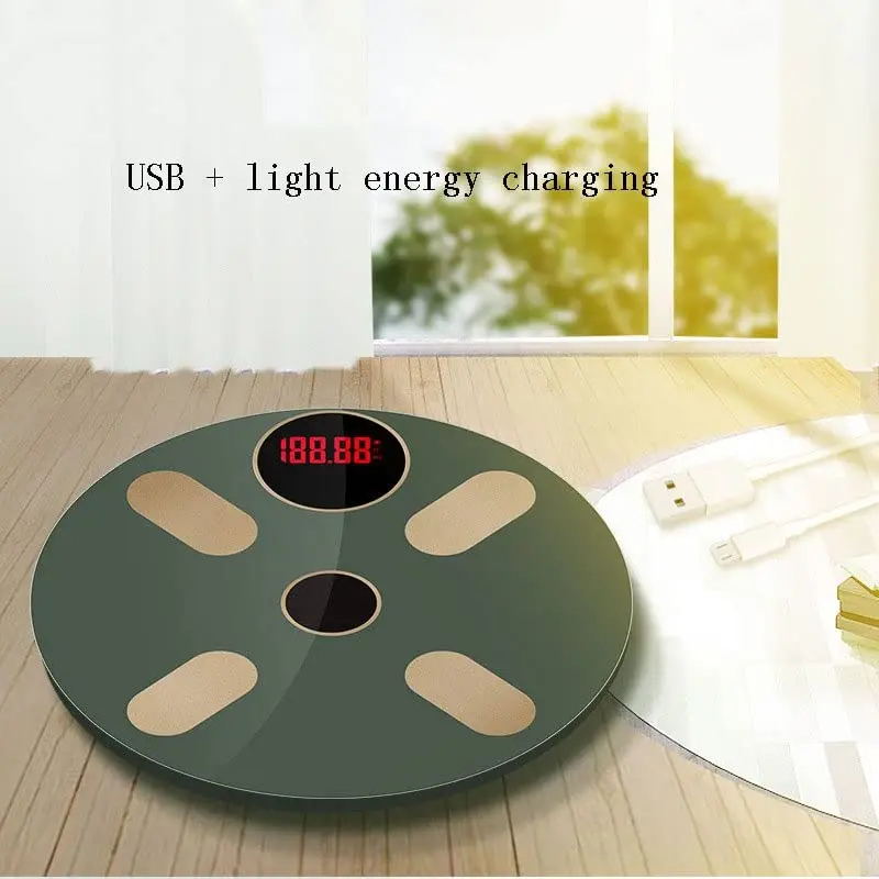 Digital Bathroom Scale With Body Composition Analysis Round Green Tempered Glass Scale For Bmi And Weight Tracking
Digital Bathroom Scale With Body Composition Analysis Round Green Tempered Glass Scale For Bmi And Weight Tracking
