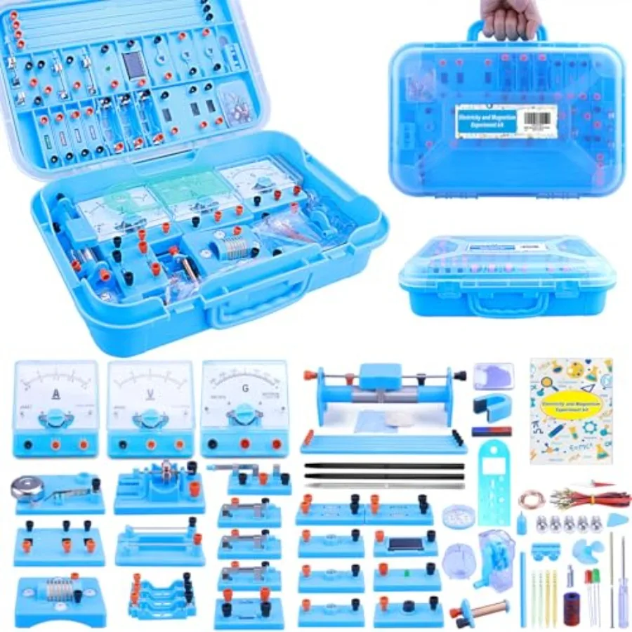 Physics Labs Basic Electricity Magnetism Experiment Kit: Plastic, Black/Red/Blue, Hands-on STEM electromagnetism and elementary
Physics Labs Basic Electricity Magnetism Experiment Kit: Plastic, Black/Red/Blue, Hands-on STEM electromagnetism and elementary
