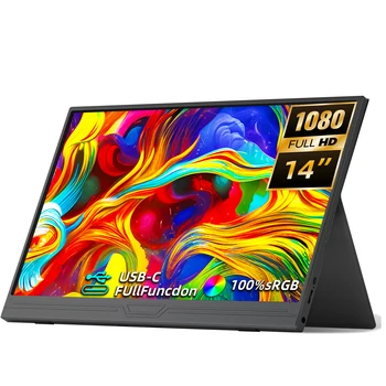 14-inch 1920*1080 Portable Monitor 400cd / m² 60HZ 16: 9 For Laptop Switch XBox PS4 / 5 Cell Phone Computer Extension Office