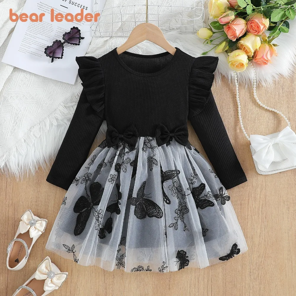 Bear Leader Autumn New Black Girls Casual DressES Butterfly Print Mesh Long Sleeved Children's Dress Cute Children's Clothing
Bear Leader Autumn New Black Girls Casual DressES Butterfly Print Mesh Long Sleeved Children's Dress Cute Children's Clothing