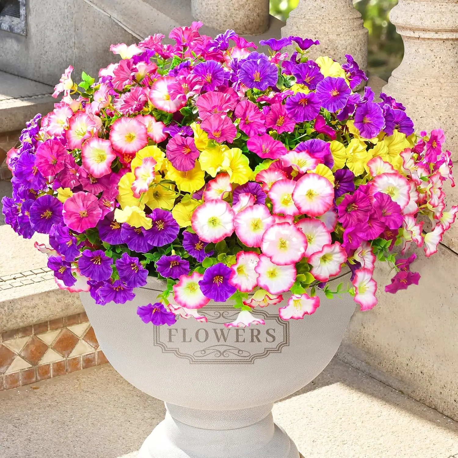 YeeNanee 10pcs Artificial Flowers for Outdoors Colorful Morning Glory with Greenery Outside UV Resistant Garden Porch Yard Decor
YeeNanee 10pcs Artificial Flowers for Outdoors Colorful Morning Glory with Greenery Outside UV Resistant Garden Porch Yard Decor