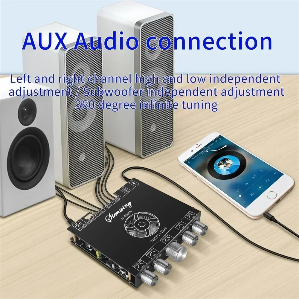 YS-S350H 2.1 Channel Bluetooth Amplifier Board TPA3255 220Wx2+350WHigh-Power Subwoofer Super 7498E Audio Amplifier Board
YS-S350H 2.1 Channel Bluetooth Amplifier Board TPA3255 220Wx2+350WHigh-Power Subwoofer Super 7498E Audio Amplifier Board