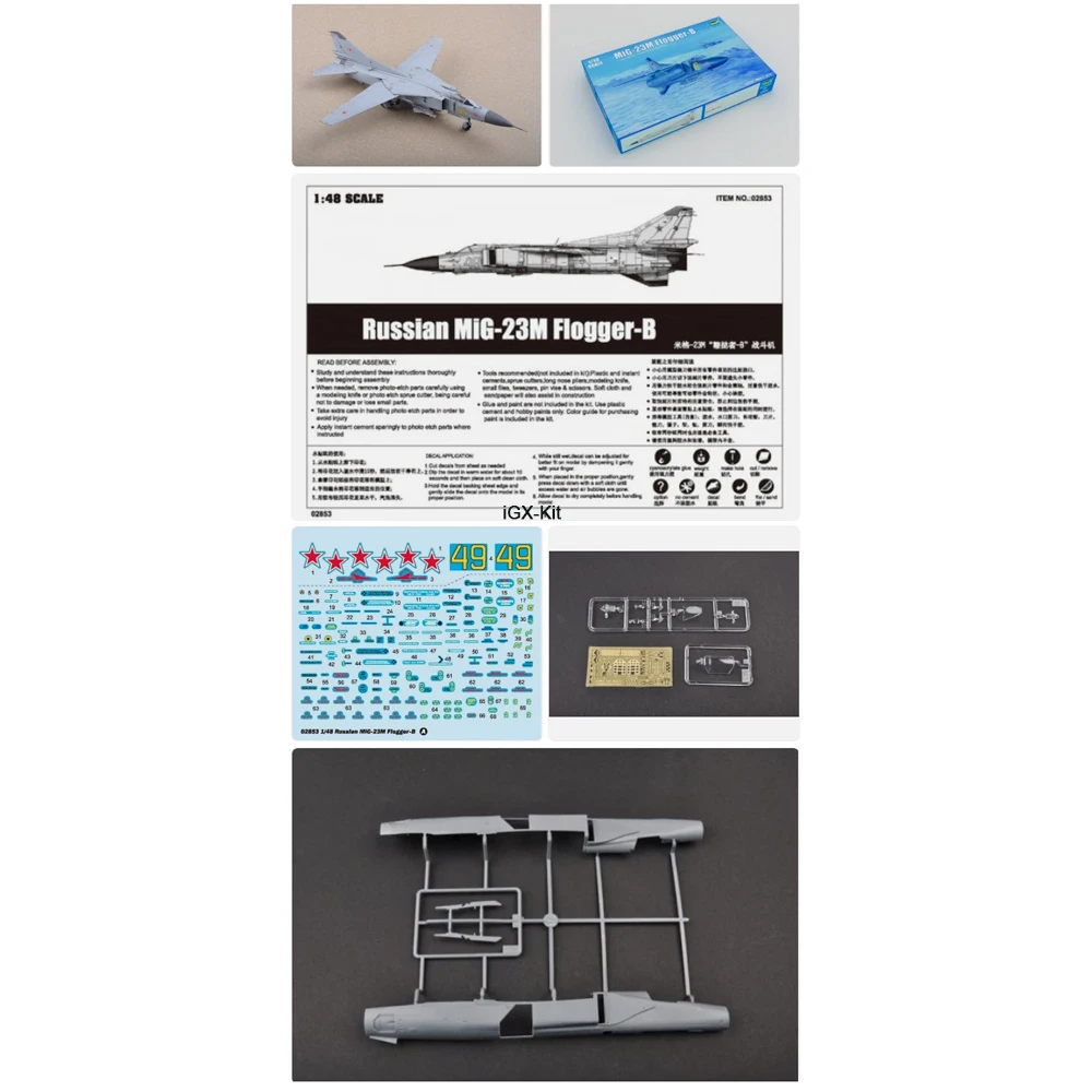 Trumpeter 02853 1/48 Российский истребитель МиГ-23М (МиГ-23М) Flogger B, пластиковая сборная модель самолета, подарок, набор для сборки
Trumpeter 02853 1/48 Российский истребитель МиГ-23М (МиГ-23М) Flogger B, пластиковая сборная модель самолета, подарок, набор для сборки