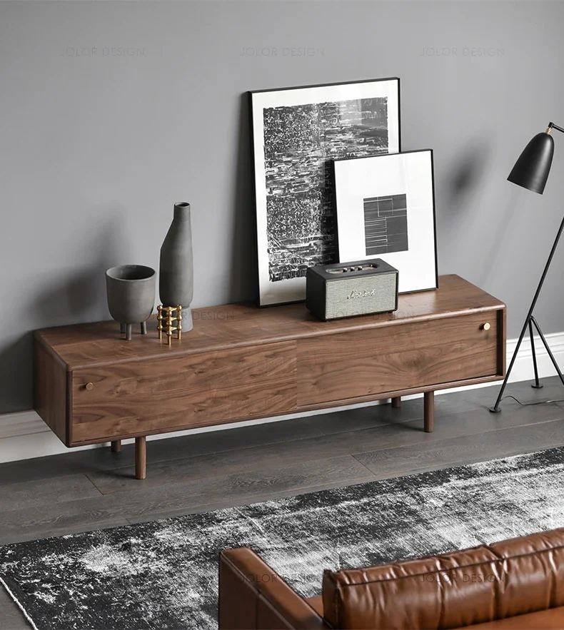 Italian Light Luxury North America Black Walnut Solid Wood TV Cabinet Danish Medieval Design Living Room Locker
Italian Light Luxury North America Black Walnut Solid Wood TV Cabinet Danish Medieval Design Living Room Locker