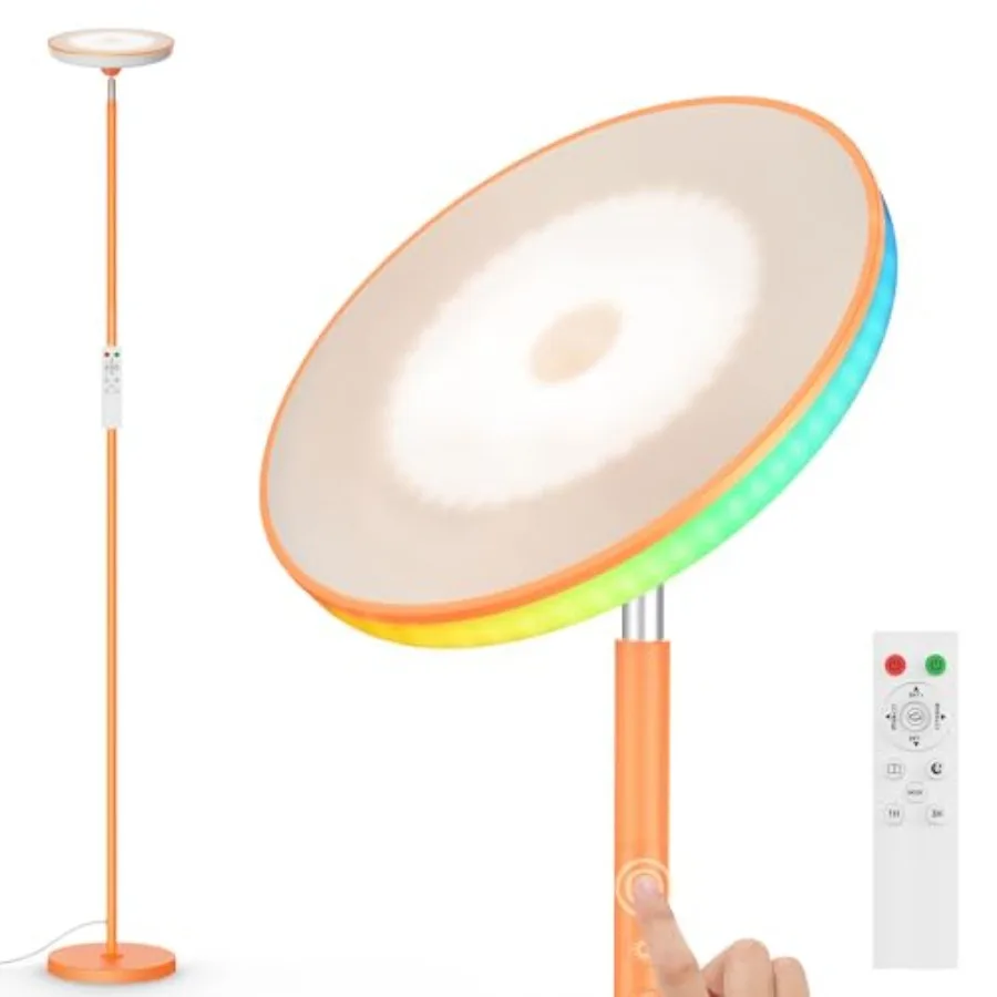 Floor Lamps for Living Room, Bright LED Standing Lamp with Remote, Modern Color Changing Tall Lamp with Stepless Dimming, 69" C
Floor Lamps for Living Room, Bright LED Standing Lamp with Remote, Modern Color Changing Tall Lamp with Stepless Dimming, 69" C