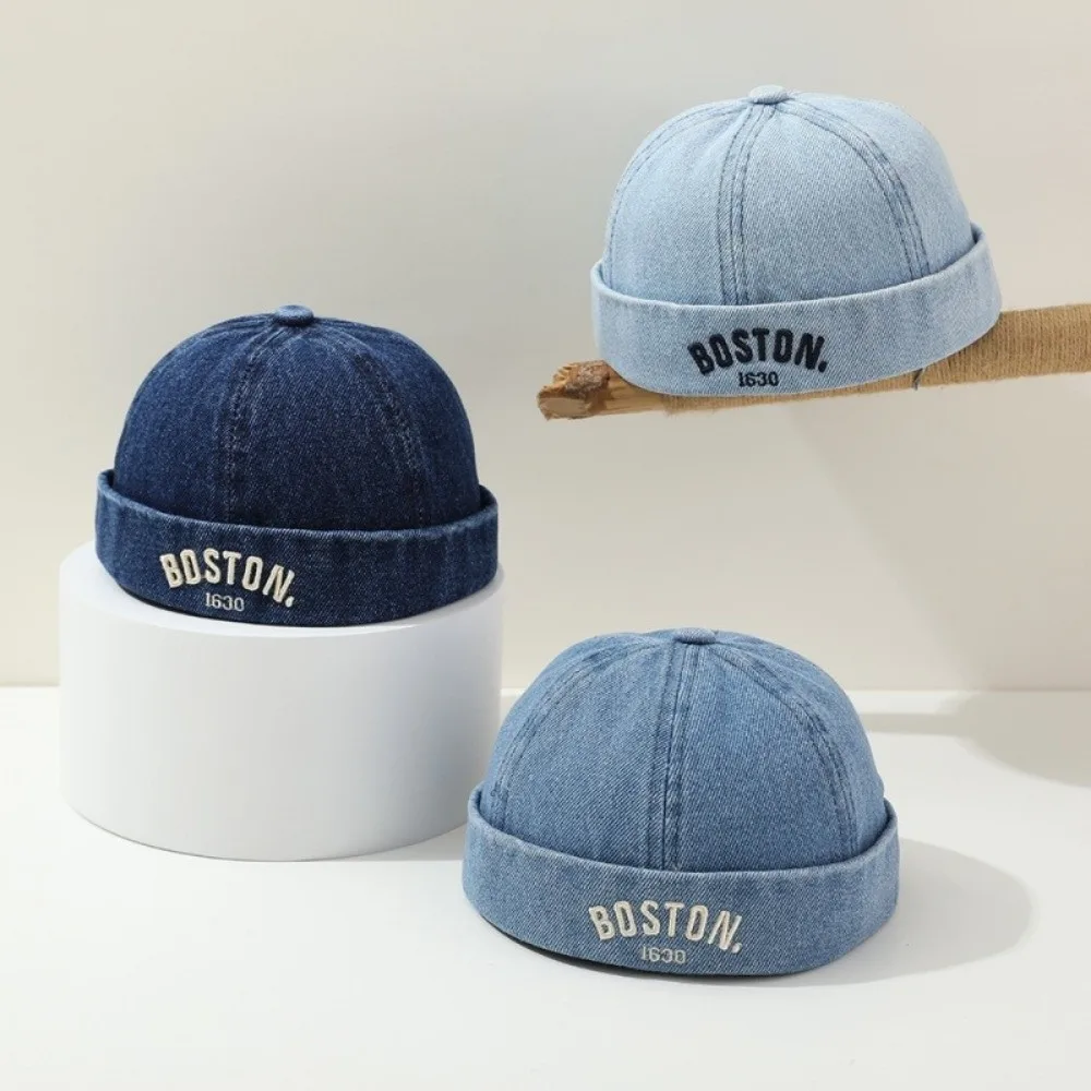 Retro Washed Denim Baby Brimless Hat Letter Embroidered Solid Color Children Melon Beanie Blue Adjustable Landlord Cap Daily
Retro Washed Denim Baby Brimless Hat Letter Embroidered Solid Color Children Melon Beanie Blue Adjustable Landlord Cap Daily