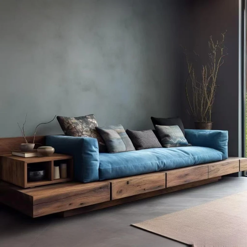 Sofa chair household straight bed living room solid wood elm 
Sofa chair household straight bed living room solid wood elm