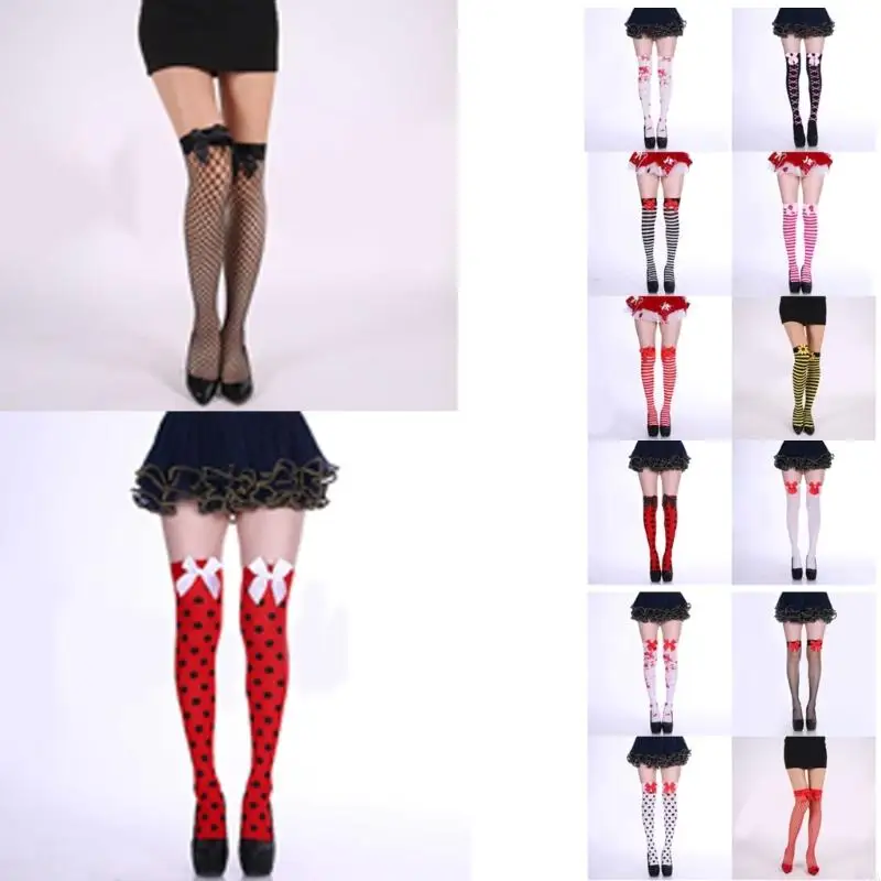 W0YA Stylish Thigh High Socks with Sweet Bowknot Accent Fishnet Striped Over Knee Stockings for Women Cosplay Party Hosiery
W0YA Stylish Thigh High Socks with Sweet Bowknot Accent Fishnet Striped Over Knee Stockings for Women Cosplay Party Hosiery