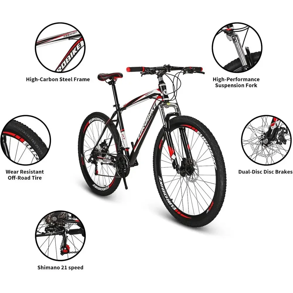 Unisex 27.5" Mountain Bicycle with Front Suspension, 21-Speed Gears and Dual Disc Brakes
Unisex 27.5" Mountain Bicycle with Front Suspension, 21-Speed Gears and Dual Disc Brakes