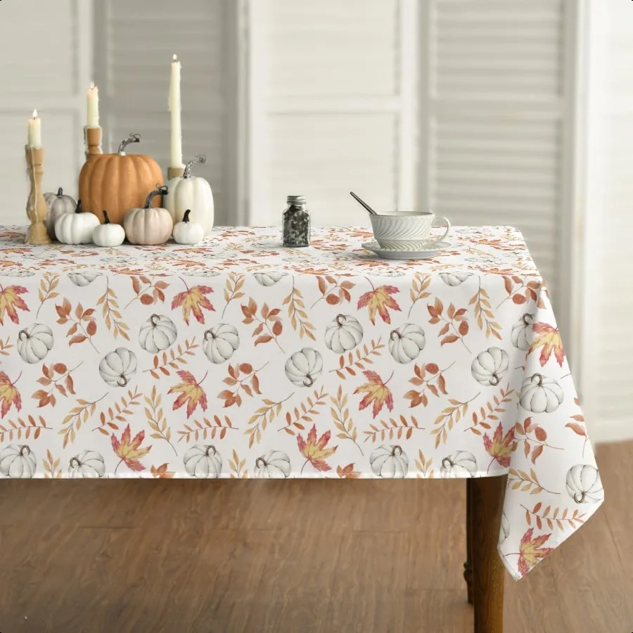 Fall Tablecloth 60x120 Inch Thanksgiving Autumn Harvest White Pumpkin Orange Leaf Table Cover for Party Picnic Dinner Decor
Fall Tablecloth 60x120 Inch Thanksgiving Autumn Harvest White Pumpkin Orange Leaf Table Cover for Party Picnic Dinner Decor