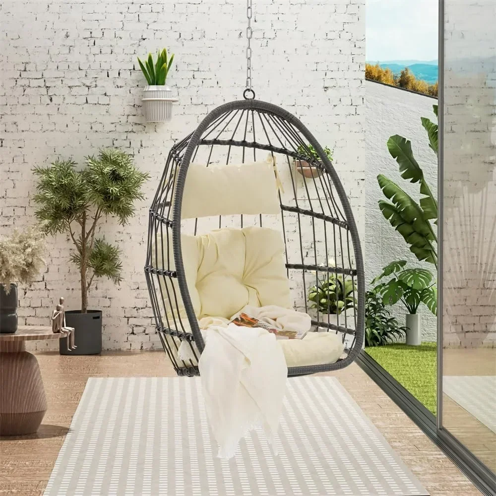 v Egg Swing Chair Without Stand, Patio Rattan Wicker Hanging Chair with Cushion and Pillow,Living Room Chairs
v Egg Swing Chair Without Stand, Patio Rattan Wicker Hanging Chair with Cushion and Pillow,Living Room Chairs