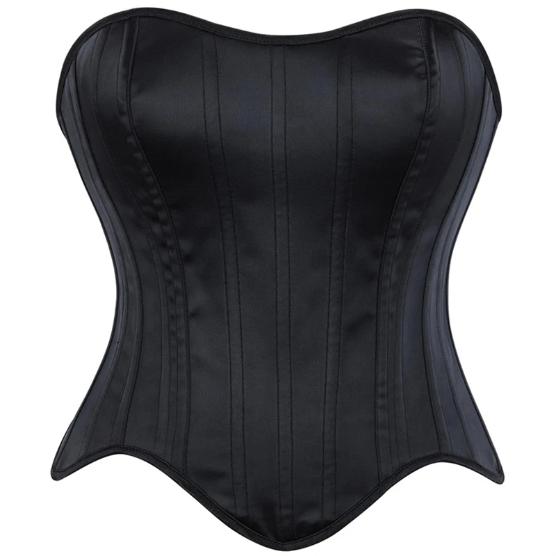Black Satin Strapless Corset Crop Tops Sexy Lingerie Female Slimming Boned Bodice Lace Up Shaper Overbust Corselet
Black Satin Strapless Corset Crop Tops Sexy Lingerie Female Slimming Boned Bodice Lace Up Shaper Overbust Corselet