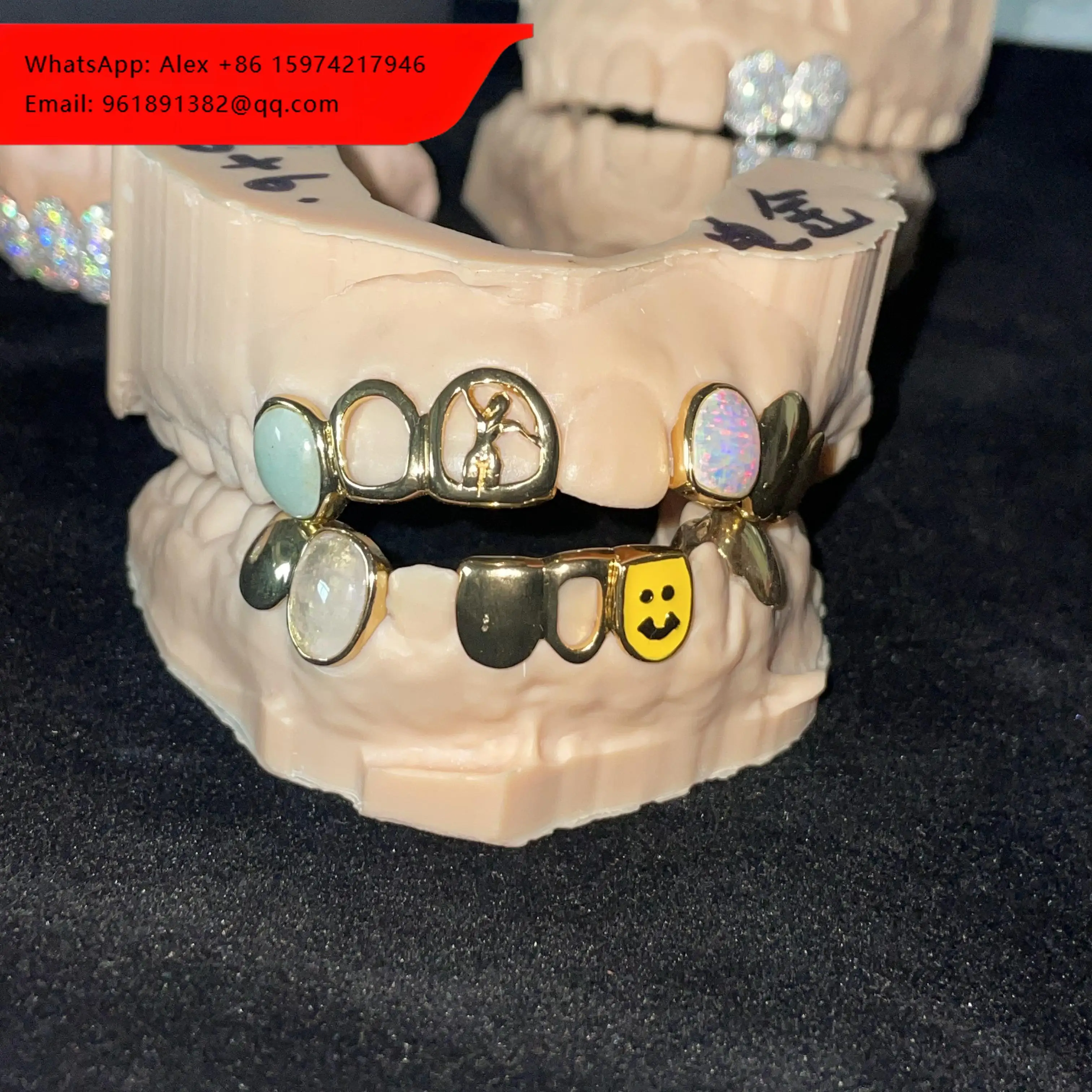Hand Custom Made Fitted Natural Stones Grill Grillz 925 Silver Gold Plated Grills Opal Smiles Dental Teeth Grillz
Hand Custom Made Fitted Natural Stones Grill Grillz 925 Silver Gold Plated Grills Opal Smiles Dental Teeth Grillz