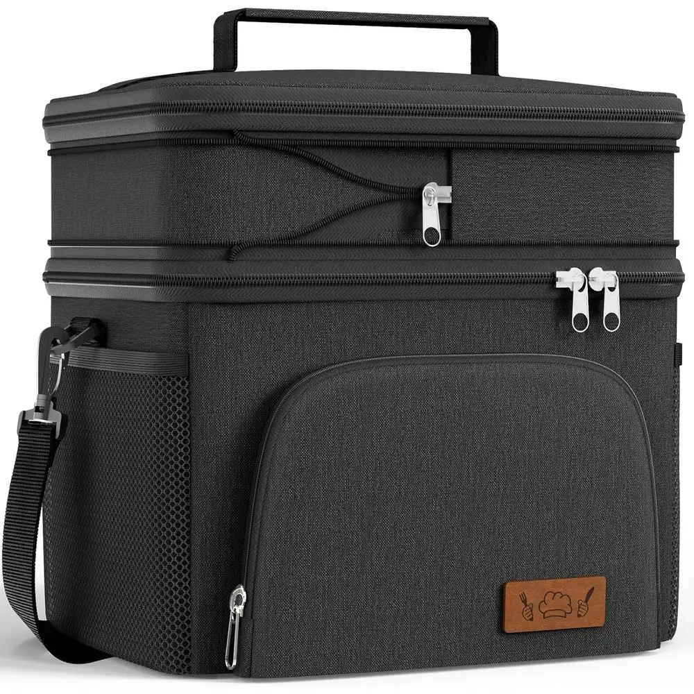 Insulated Lunch Box - Leak-Proof Cooler Bag with 4 Compartments, Adjustable Strap, Ideal for Work, Picnic, Travel - Black, 2 Lay
Insulated Lunch Box - Leak-Proof Cooler Bag with 4 Compartments, Adjustable Strap, Ideal for Work, Picnic, Travel - Black, 2 Lay