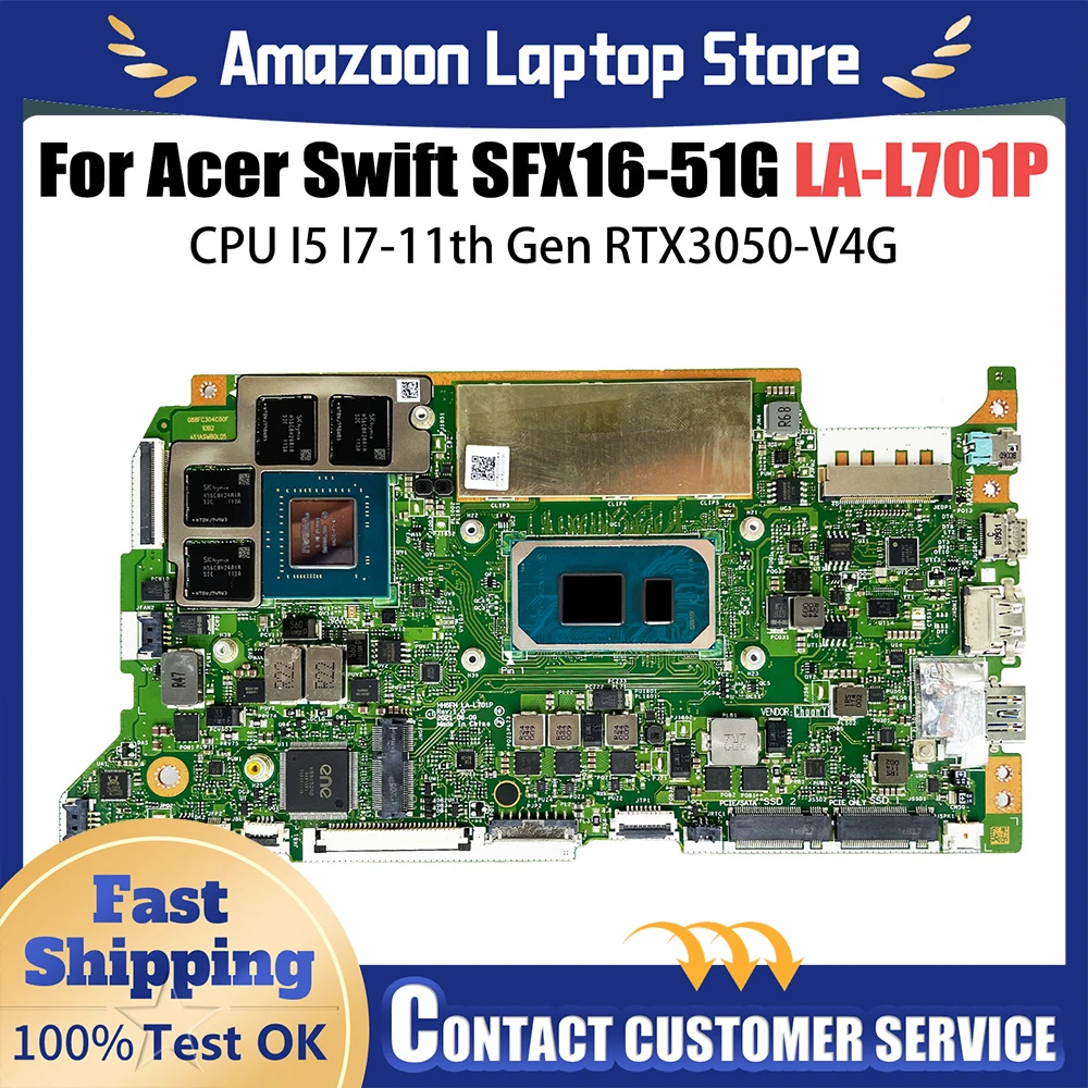 Материнская плата для ноутбука Acer Swift SFX16-51G LA-L701P с процессором CSRKSL I7-11390H GN20-P1-A1 RTX3050Ti 100% протестировано, 100% протестировано, ОК
Материнская плата для ноутбука Acer Swift SFX16-51G LA-L701P с процессором CSRKSL I7-11390H GN20-P1-A1 RTX3050Ti 100% протестировано, 100% протестировано, ОК