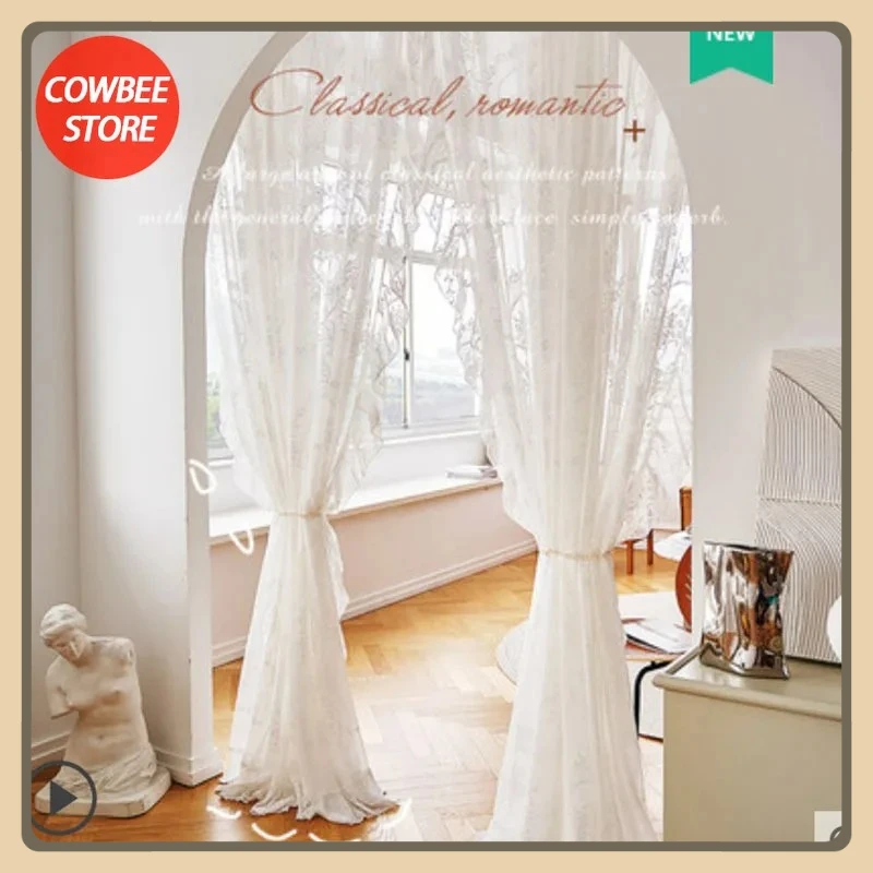 Living Room Dining Room Bedroom French Retro Curtain White Lace Tulle Balcony Custom Classic Fashion Modern Tulle Grace Decor
Living Room Dining Room Bedroom French Retro Curtain White Lace Tulle Balcony Custom Classic Fashion Modern Tulle Grace Decor