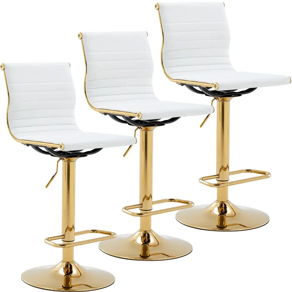 Metal Bar Stools Chairs Set of 3, Height Adjustable Barstools, Modern PU Leather Armless Counter Stool with Golden Base
Metal Bar Stools Chairs Set of 3, Height Adjustable Barstools, Modern PU Leather Armless Counter Stool with Golden Base