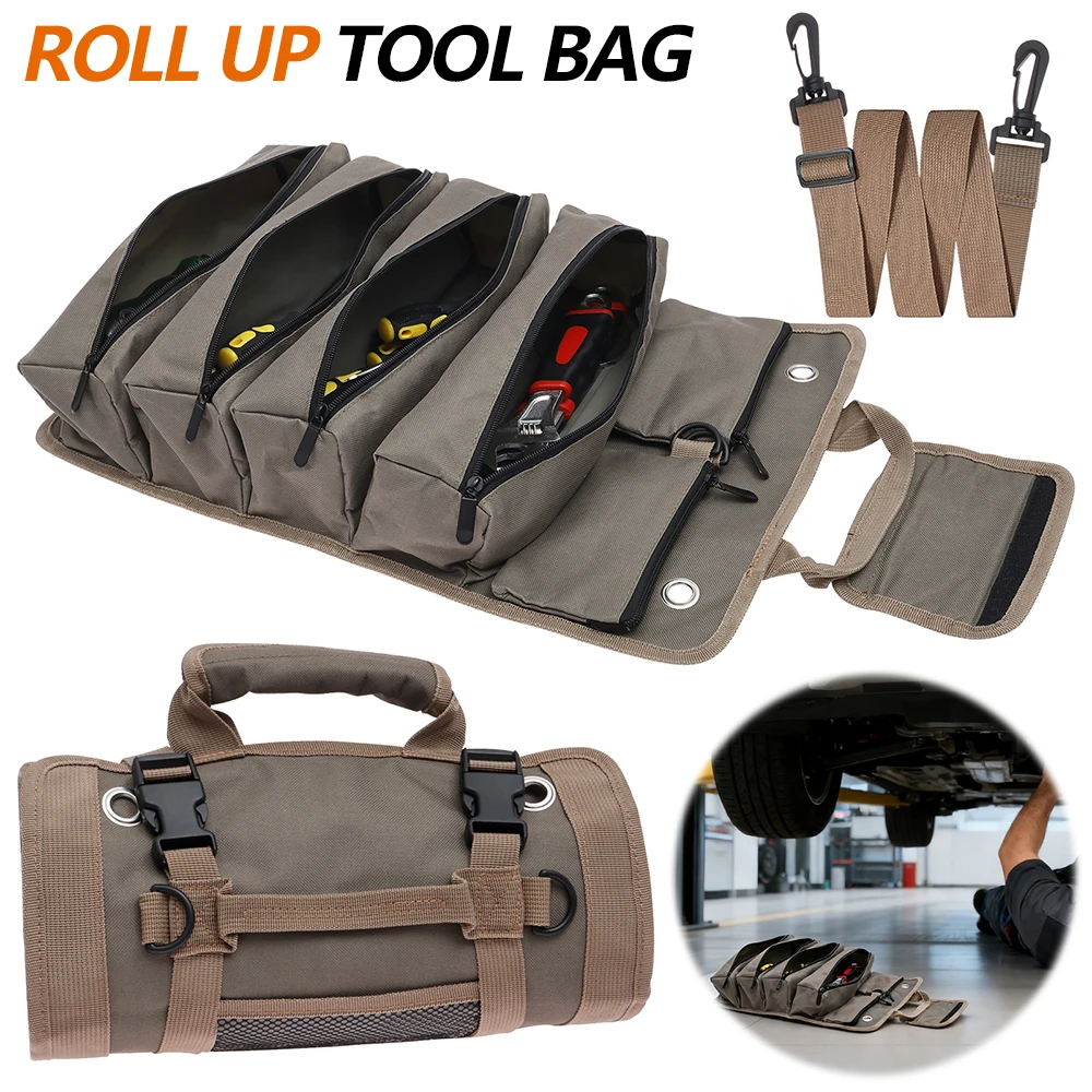 Roll Up Tool Bag Oxford Cloth Multi-pockets Tool Organiser with Carry Handle Portable Tool Wrap Storage Bag Wrench Carrier Pouch
Roll Up Tool Bag Oxford Cloth Multi-pockets Tool Organiser with Carry Handle Portable Tool Wrap Storage Bag Wrench Carrier Pouch