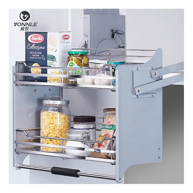 Newly Popular Adjustable Pull-down Storage Basket Installed in Kitchen Cabinets with Buffered Storage Basket
Newly Popular Adjustable Pull-down Storage Basket Installed in Kitchen Cabinets with Buffered Storage Basket