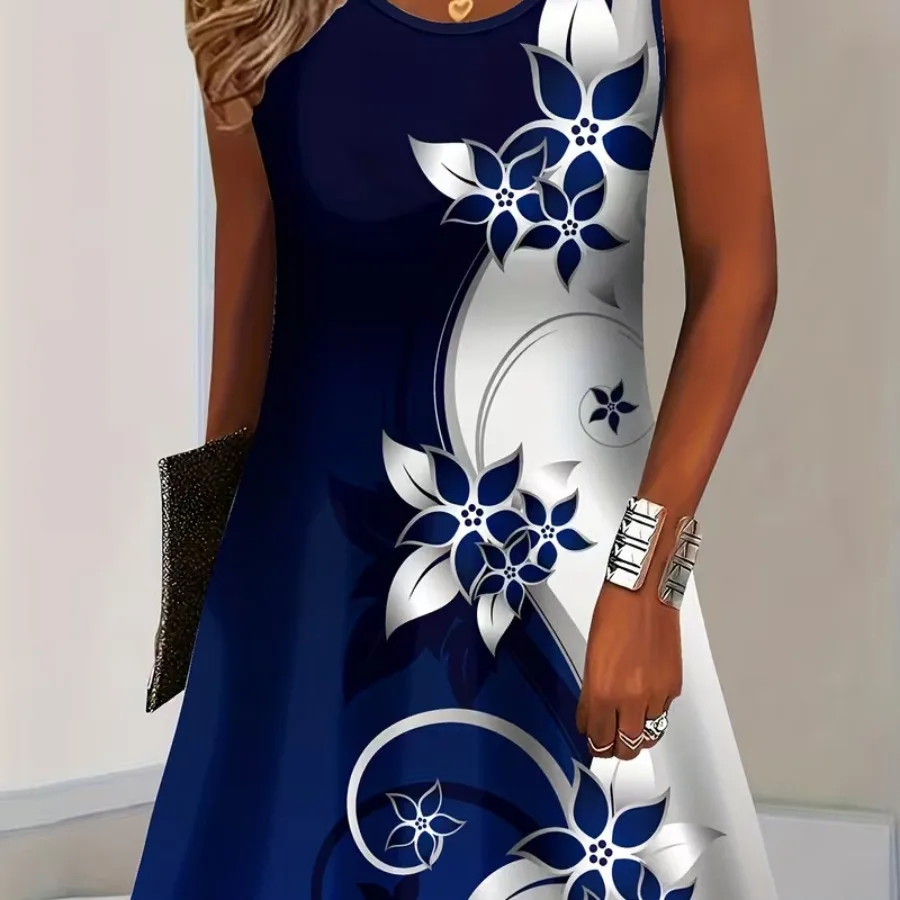 【New style】Women's floral casual summer fashionable casual women's sleeveless dress, -round neck, polyester blend
【New style】Women's floral casual summer fashionable casual women's sleeveless dress, -round neck, polyester blend