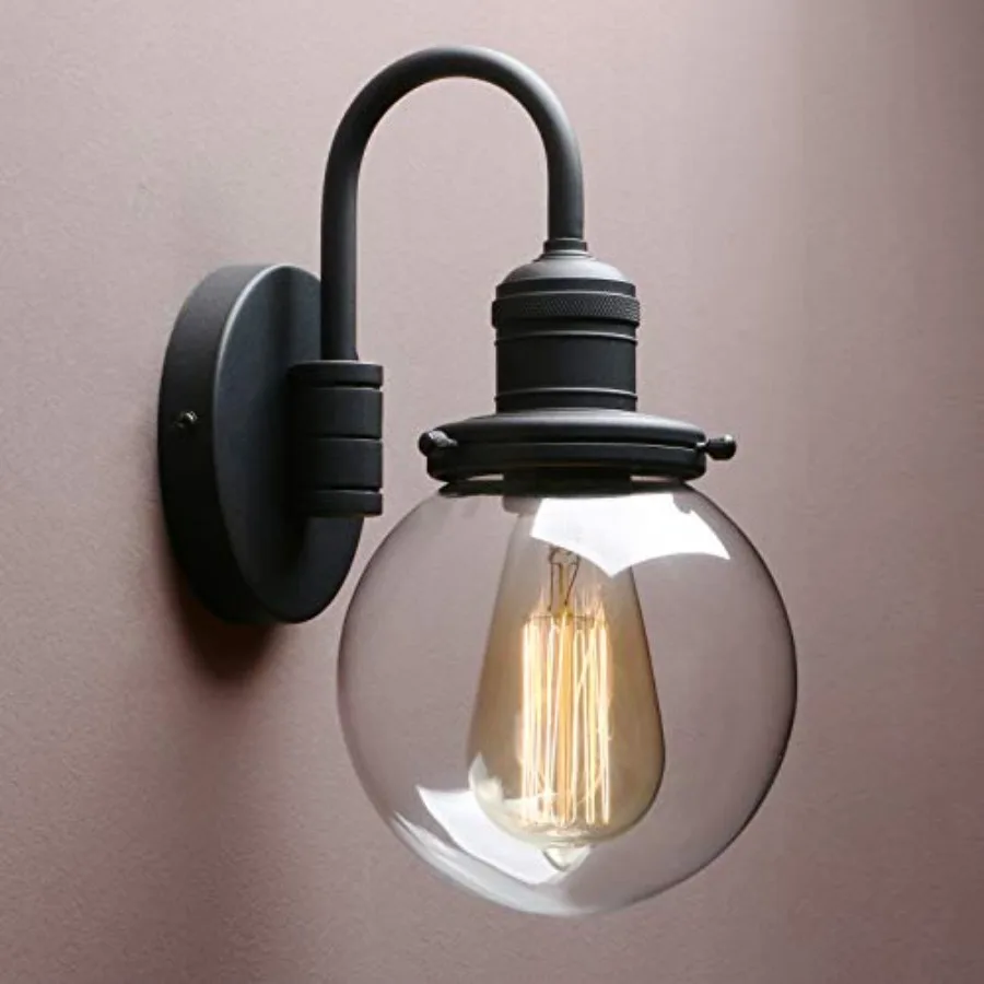 1-Light Brass Modern Vintage Indoor Wall Sconce Vanity Single Luxury Hardwired Retro Textured Clear Round Globe Glass Shade wit
1-Light Brass Modern Vintage Indoor Wall Sconce Vanity Single Luxury Hardwired Retro Textured Clear Round Globe Glass Shade wit