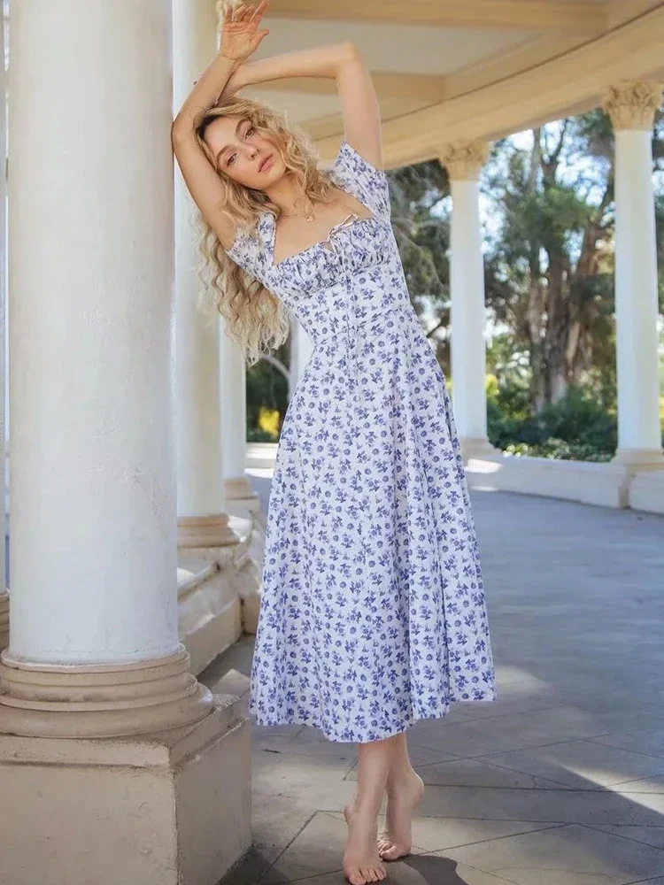Gypsylady Vintage Floral Printed Summer Dress Blue Ruffles Women Maxi Dresses Split Backless Sexy Party Ladies Dress Vestidos
Gypsylady Vintage Floral Printed Summer Dress Blue Ruffles Women Maxi Dresses Split Backless Sexy Party Ladies Dress Vestidos