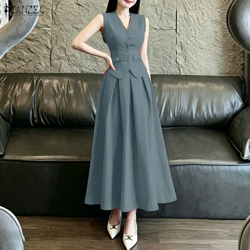 2026 ZANZEA Summer 2 Piece Sets Elegant V Neck Sleeveless Tanks Tops Dress Sets Women Office Outfits Stylish OL Work Skirt Suit
2026 ZANZEA Summer 2 Piece Sets Elegant V Neck Sleeveless Tanks Tops Dress Sets Women Office Outfits Stylish OL Work Skirt Suit